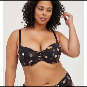 XO PUSH-UP PLUNGE BRA - MICROFIBER HOLIDAY LIGHTS BLACK